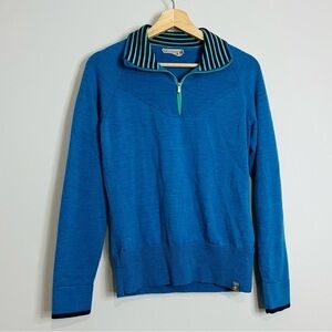 Smartwool Blue Merino 1/4 Zip Pullover Sweater Medium